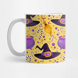 Witch Hat Cauldron Broom Halloween Fun Spooky Cute Design Mug